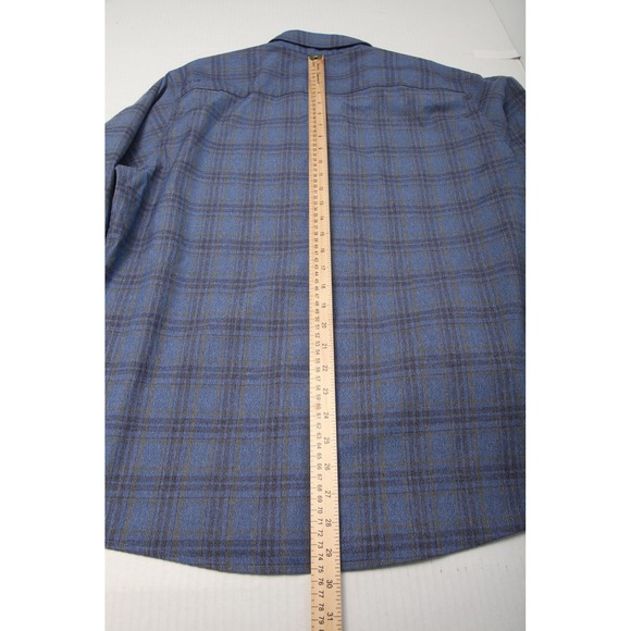 Orvis Shirt Mens Large Blue Plaid Active Fit Long Sleeve Button Front Outdoor - Picture 8 of 10